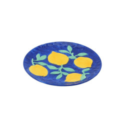 Beauty Home Πιάτο με σχέδια Λεμόνια – Μπλε/Κίτρινο 17,5×17,5x2cm