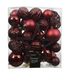 Beauty Home Αθραυστα Στολίδια Μπορντώ 43 ΤΜΧ