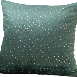 Beauty Home Μαξιλαροθήκη 45 x 45 cm Βελούδο Πράσινο Σκούρο Με Χρύσα Αστέρια