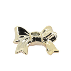 Beauty Home Κηροπήγιο ρητίνης φιόγκος Nœud – Χρυσό 13x10x3cm