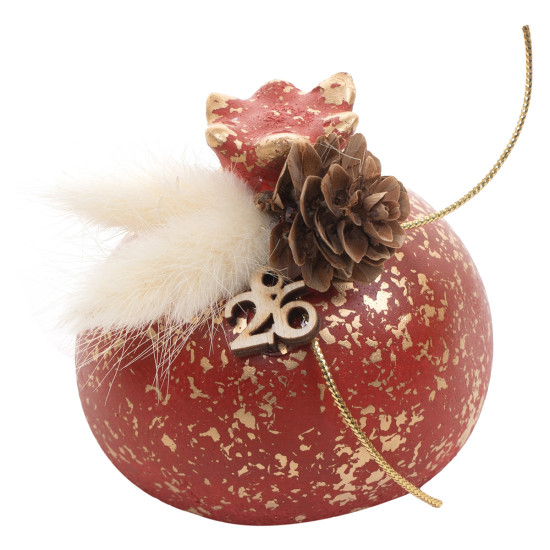 Beauty Home ΕΠΙΤΡΑΠΕΖΙΟ ΚΕΡΑΜΙΚΟ ΡΟΔΙ ΜΕ ΑΠΟΞΗΡΑΜΕΝΑ ΚΟΚΚΙΝΟ