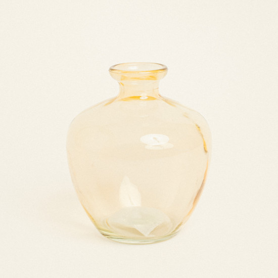 Beauty Home Γυάλινο Βάζο 14 x 16 cm  Πορτοκαλί