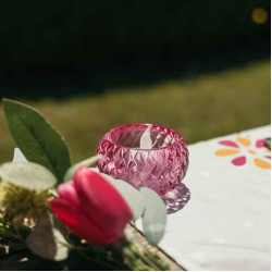 Beauty Home Κηροπήγιο Chloé Γυαλί Framboise Ø7,5x4cm