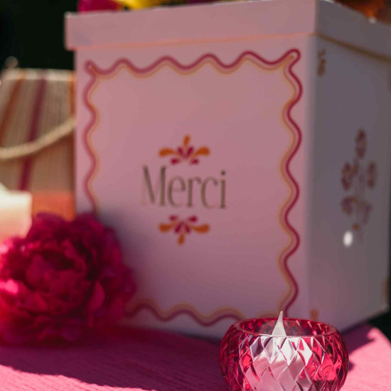 Beauty Home Κηροπήγιο Chloé Γυαλί Framboise Ø7,5x4cm