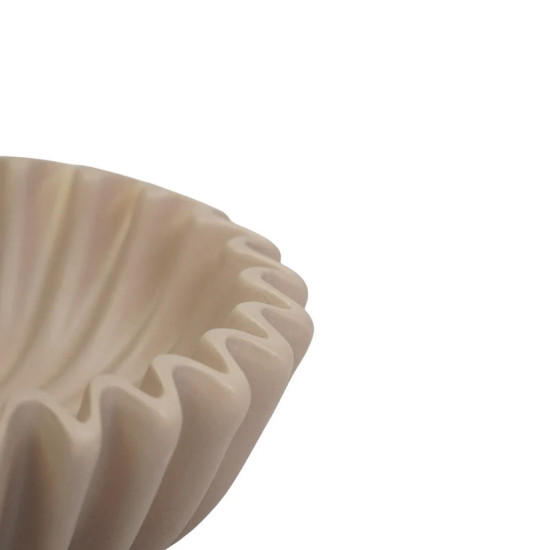 Beauty Home Μπολ κεραμικό Πλισέ – Taupe 15x15x4,5 cm