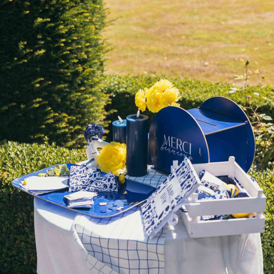 Beauty Home Κυλινδρικό κερί LED μπλε Ø7x20cm