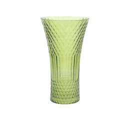 Beauty Home Βάζο γυάλινο Iris  – Λαδί Ø13x23cm – 1100m