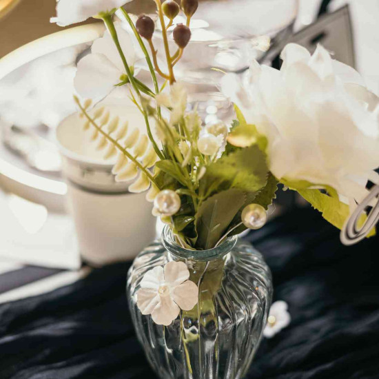 Beauty Home Βάζο γυάλινο Jeanne – Διαφανο Ø7,5×10,5cm – 180ml