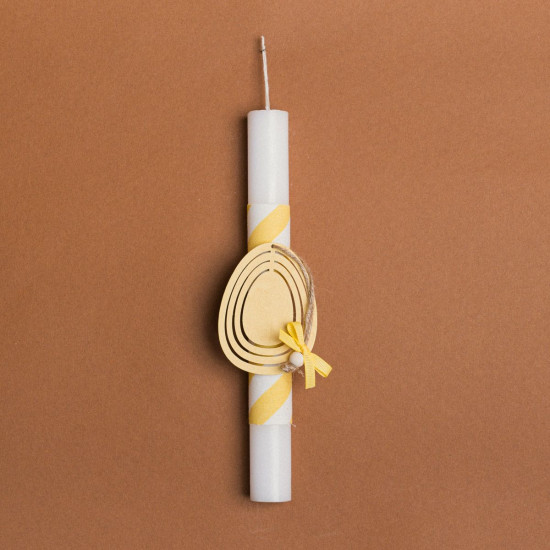 Beauty Home ΛΑΜΠΑΔΑ 25cm ΞΥΛΙΝΟ ΑΥΓΟ ΚΙΤΡΙΝΟ ΣΕ ΣΥΣΚΕΥΑΣΙΑ ΔΩΡΟΥ