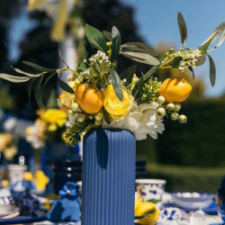 Beauty Home Βάζο γυάλινο Zoé ματ – Μπλε ίντιγκο Ø8,5x20cm – 920ml