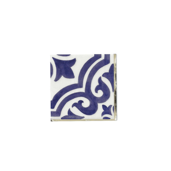 Beauty Home 20 χαρτοπετσέτες κοκτέιλ Dolce Vita μπλε,λευκές 24 x 24 cm