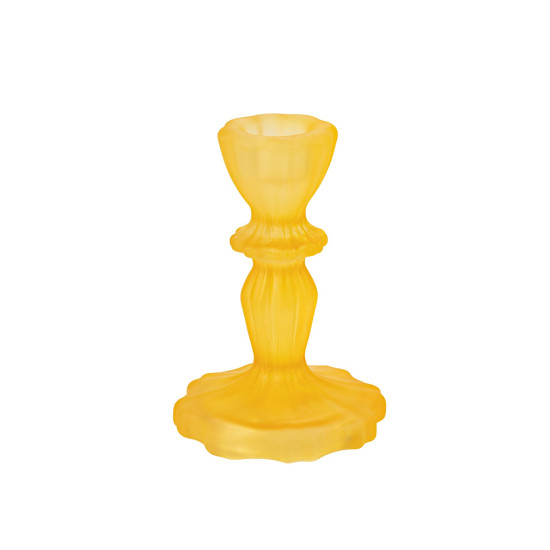 Beauty Home Κηροπήγιο γυάλινο Salvia – Ματ Κίτρινο Ø7,8x11cm