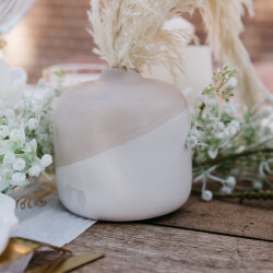 Beauty Home Βάζο κεραμικό Diana σε διχρωμία – κρέμ μπεζ 11×11,5cm