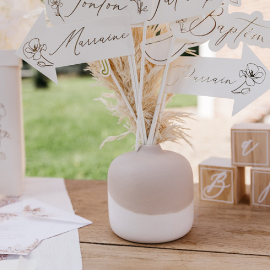 Beauty Home Βάζο κεραμικό Diana σε διχρωμία – κρέμ μπεζ 11×11,5cm