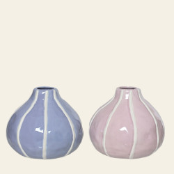 Beauty Home Βάζο Πορσελάνης με Ρίγα 15.5 x 13.5 CM Beauty Home Βάζο Πορσελάνης με Ρίγα 15.5 x 13.5 CM