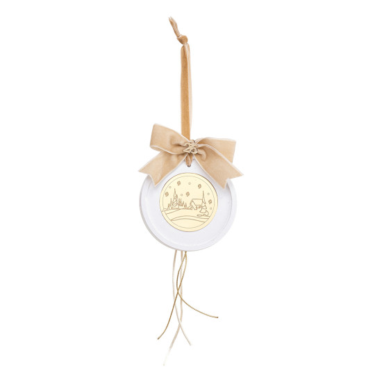 Beauty Home ΚΡΕΜΑΣΤΟ ΣΤΡΟΓΓΥΛΟ ΚΕΡΑΜΙΚΟ ME PLEXI ΧΡΙΣΤ. ΧΩΡΙΟ ΜΠΕΖ