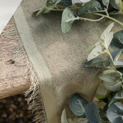 Beauty Home Ράννερ με ξέφτια – Λαδί 30cm x 3m