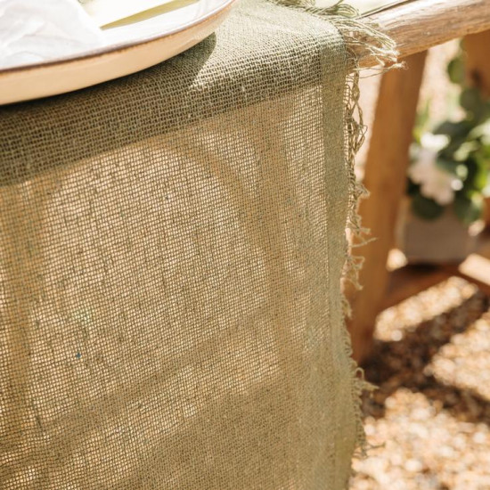 Beauty Home Ράννερ με ξέφτια – Λαδί 30cm x 3m