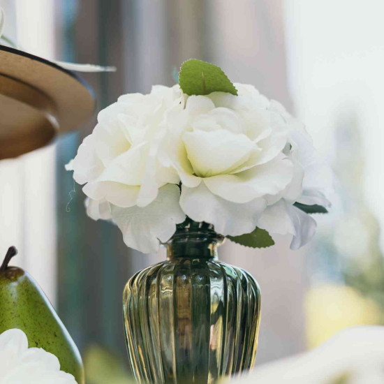 Beauty Home Βάζο γυάλινο Jeanne – Λαδί Ø7,5×10,5cm – 180ml