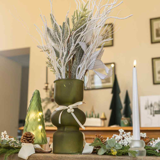 Beauty Home Βάζο γυάλινο Judith – Ματ Λάδι Ø11x25cm – 1600ml