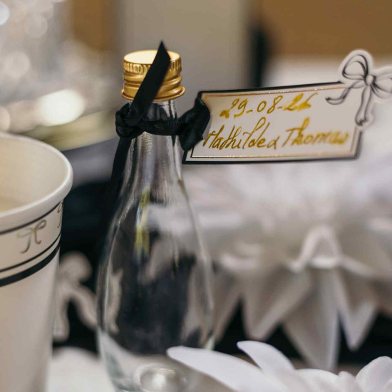 Beauty Home 10 ετικέτες Black & white με κορδέλα 3,5×7 cm