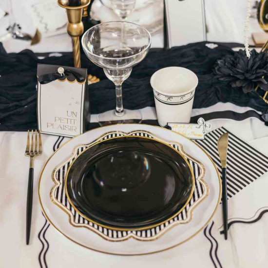 Beauty Home 10 ετικέτες Black & white με κορδέλα 3,5×7 cm