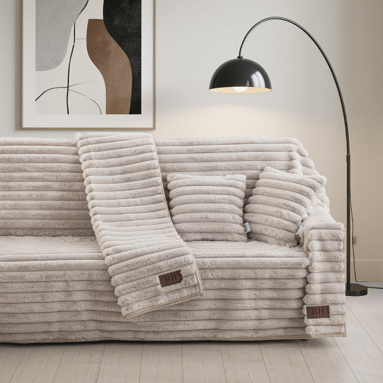 Beauty Home Γούνινο Σετ ριχτάρι 3τμχ Stripe Art 8725 (180x160+180x250+180x300) Μπεζ Beauty Home Γούνινο Σετ ριχτάρι 3τμχ Stripe Art 8725 (180x160+180x250+180x300) Μπεζ