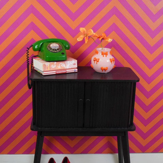 Beauty Home Βάζο με Κορδέλες – Ροζ/Πορτοκαλί 14,5×14,5x13cm