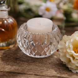 Beauty Home Κηροπήγιο γυάλινο Chloe – Διάφανο 7,5x4cm