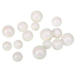 Beauty Home 15 ΜΙΚΡΕΣ ΜΠΑΛΕΣ ΦΕΛΙΖΟΛ ΜΕ ΓΚΛΙΤΕΡ ΛΕΥΚΕΣ 1.5/2.5/3.5CM