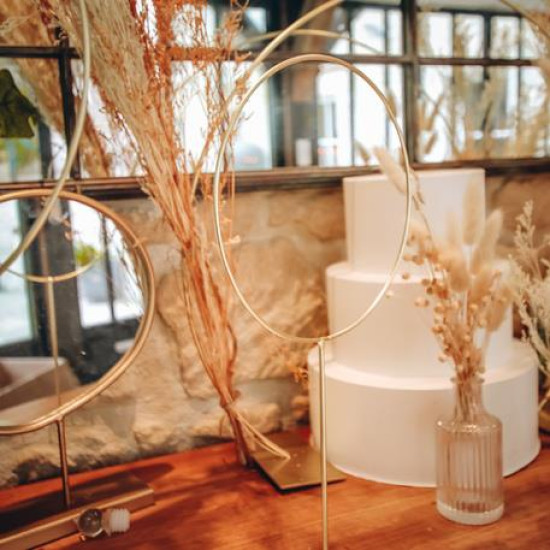 Beauty Home ΜΕΤΑΛΙΚΟΣ ΚΥΚΛΟΣ ΧΡΥΣΟΣ  ΜΕ ΒΑΣΗ 39 x 19 cm