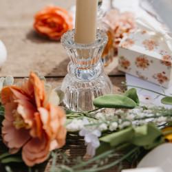 Beauty Home Κηροπήγιο γυάλινο διπλής όψης Paulette  Ø5,5x8cm