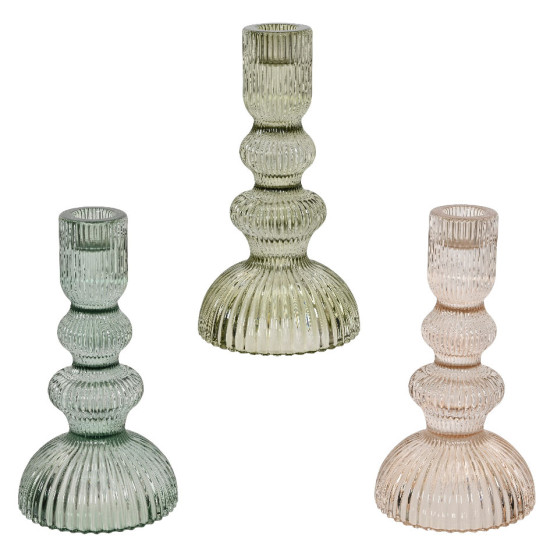 Beauty Home Κηροπήγιο Γυάλινο 9.5cm x 17.5 cm