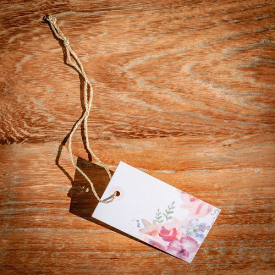 Beauty Home 12 ΕΤΙΚΕΤΕΣ ΦΛΟΡΑΛ ΜΕ ΚΟΡΔΟΝΙ 4.5X7.5CM