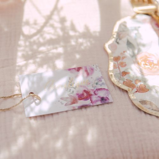 Beauty Home 12 ΕΤΙΚΕΤΕΣ ΦΛΟΡΑΛ ΜΕ ΚΟΡΔΟΝΙ 4.5X7.5CM