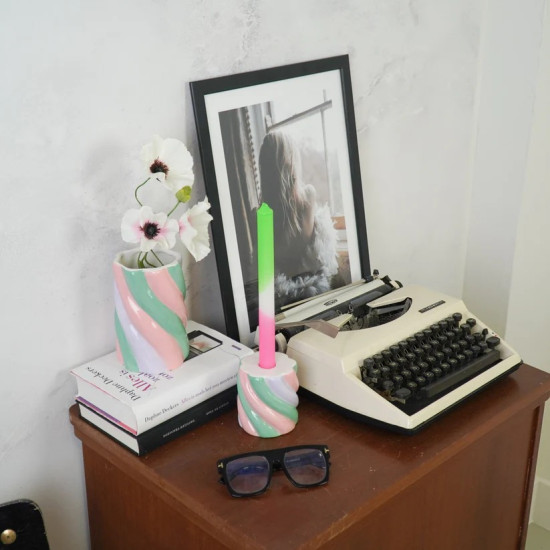 Beauty Home Βάζο “Marshmellow” – Ροζ/Μέντα/Λιλά – 10x10x15cm