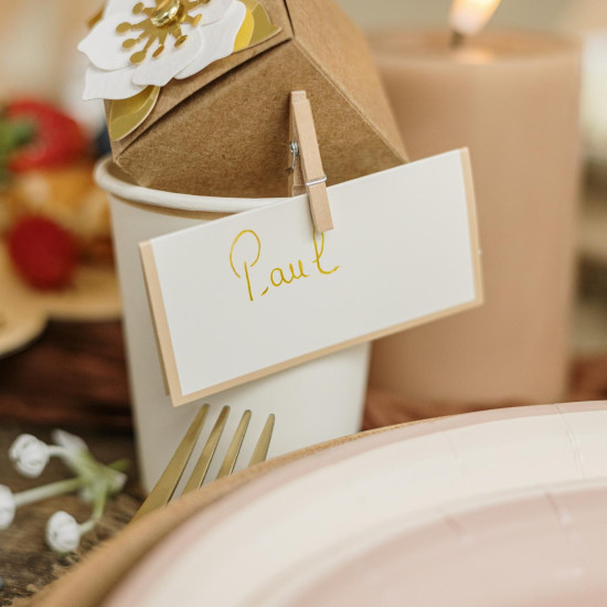 Beauty Home 10 χάρτινες ετικέτες θέσης – Κρεμ 8 x 4 cm