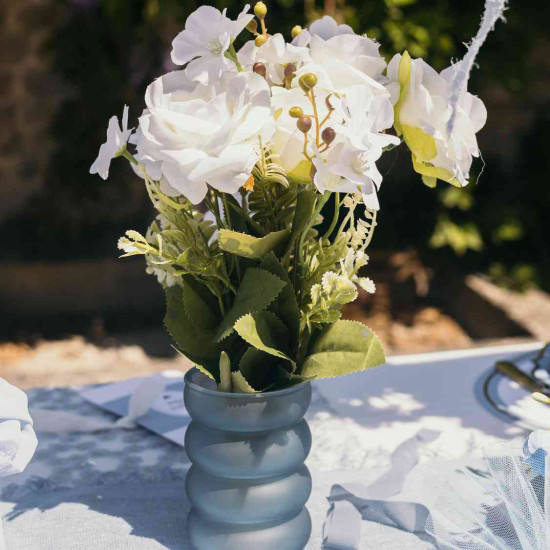 Beauty Home Βάζο γυάλινο Victor – Μπλε Ø8×11,5cm – 380ml