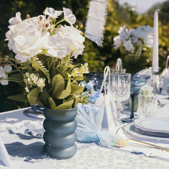 Beauty Home Βάζο γυάλινο Victor – Μπλε Ø8×11,5cm – 380ml