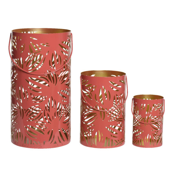 Beauty Home ΜΕΤΑΛΛΙΚΑ ΦΑΝΑΡΙΑ ΚΟΡΑΛΙ ΣΕΤ 3 ΤΜΧ