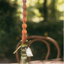 Beauty Home Κηροπήγιο γυάλινο Noah – Λαδί Ø6,5x15cm