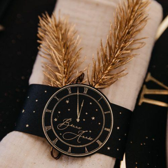 Beauty Home 6 κλαδιά έλατου σε κλαδί ματ χρυσό 17 cm