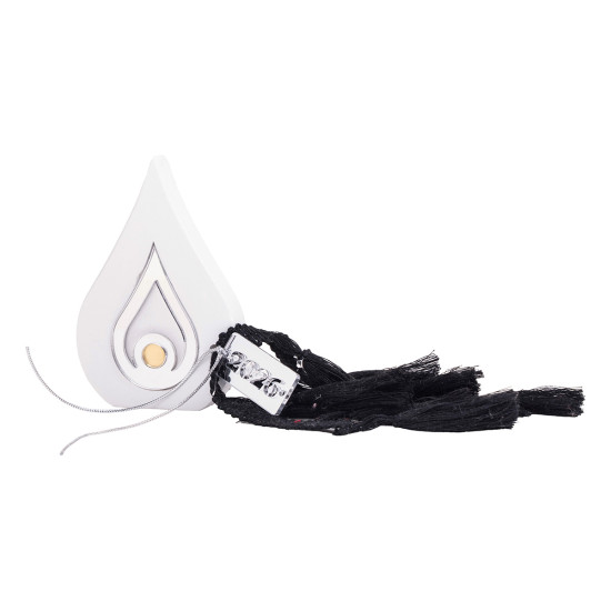 Beauty Home ΕΠΙΤΡΑΠΕΖΙΟ ΚΕΡΑΜΙΚΟ ΔΑΚΡΥ ΜΕ PLEXI GLASS MATI ΧΡΥΣΟ ΛΕΥΚΟ