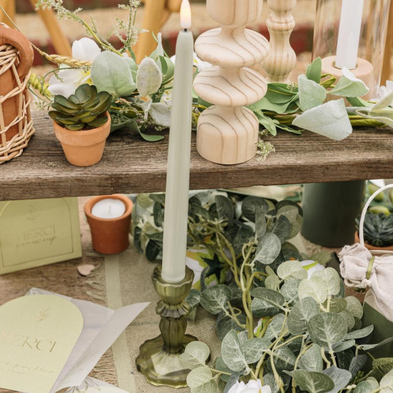 Beauty Home Κηροπήγιο γυάλινο Salvia – Ματ Λάδι Ø7,8x11cm