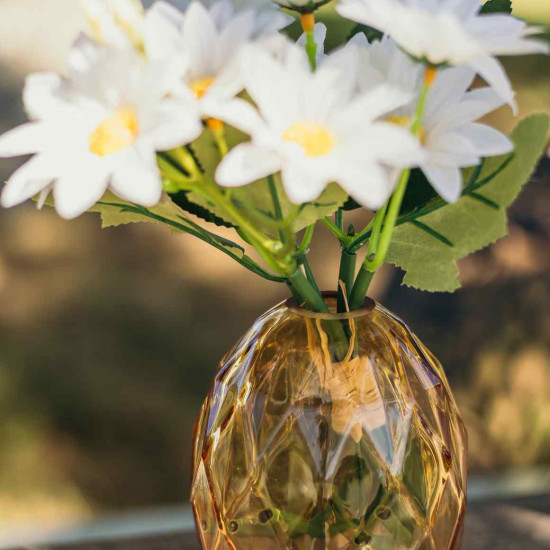 Beauty Home Βάζο γυάλινο Milo – Πορτοκαλί Ø8,5×10,5cm – 330ml