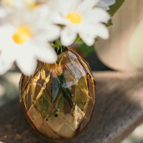 Beauty Home Βάζο γυάλινο Milo – Πορτοκαλί Ø8,5×10,5cm – 330ml