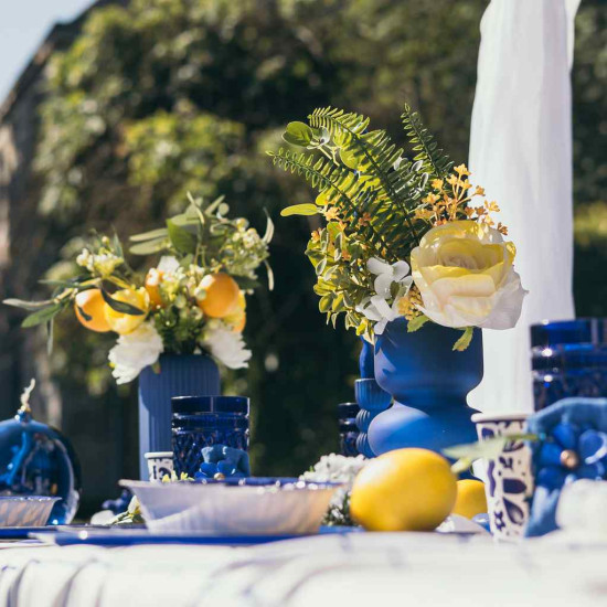 Beauty Home Βάζο γυάλινο Gabriel – Μπλε ίντιγκο Ø10x18cm – 820ml