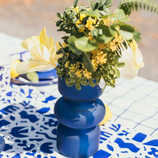 Beauty Home Βάζο γυάλινο Gabriel – Μπλε ίντιγκο Ø10x18cm – 820ml