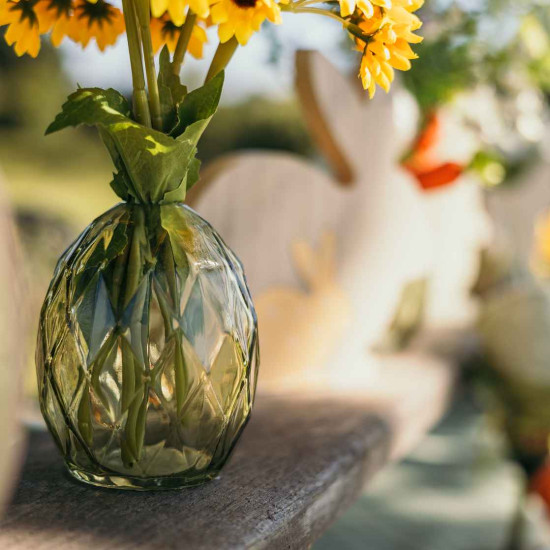 Beauty Home Βάζο γυάλινο Milo – Λαδί Ø8,5×10,5cm – 330ml