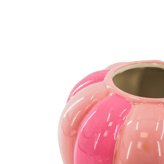 Beauty Home Βάζο με στροβιλισμό – Ροζ νέον/Ανοιχτό ροζ 20x20x21,5cm